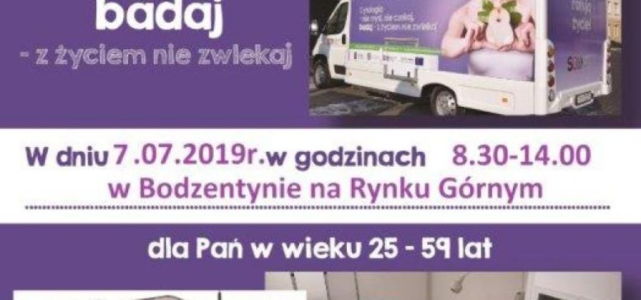 bezpłatne badania cytologiczne w Bodzentynie
