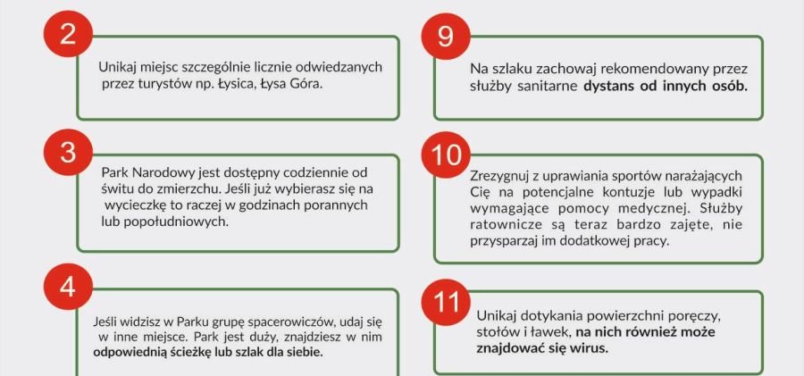 14 zasad jak zachować się w ŚPN w związku z zagrożeniem epidemiologicznym