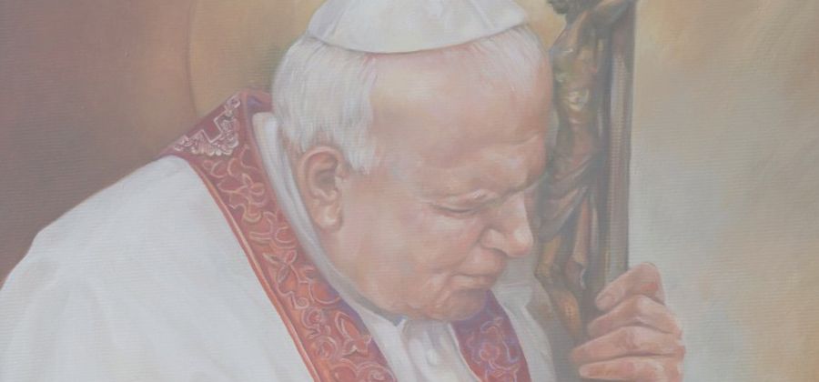 Droga Krzyżowa ulicami Bodzentyna w 20. rocznicę śmierci Świętego Jana Pawła II.